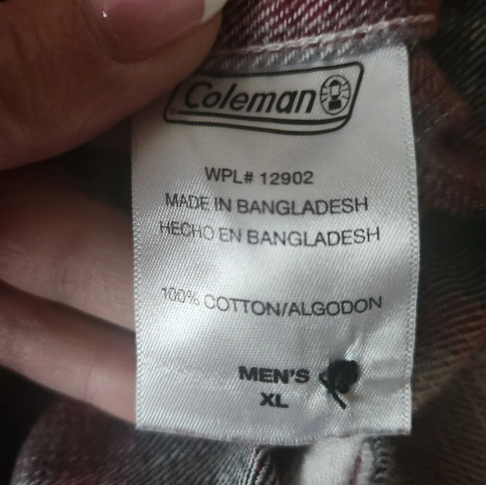 Men's Plaid Holiday Coleman Flannel Sz XL - Picture 8 of 8